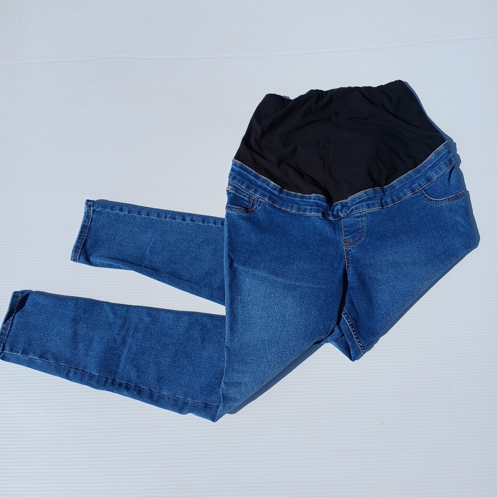 Maternity Skinny Jeans size 10 New Look pregnancy pants Jeggings Blue Comfort
